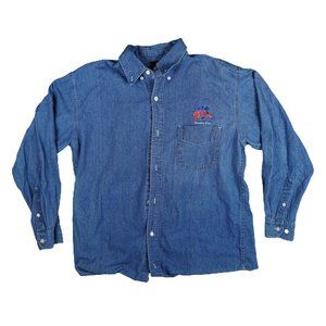 Vintage 90s Planet Hollywood Embroidered Denim Shirt